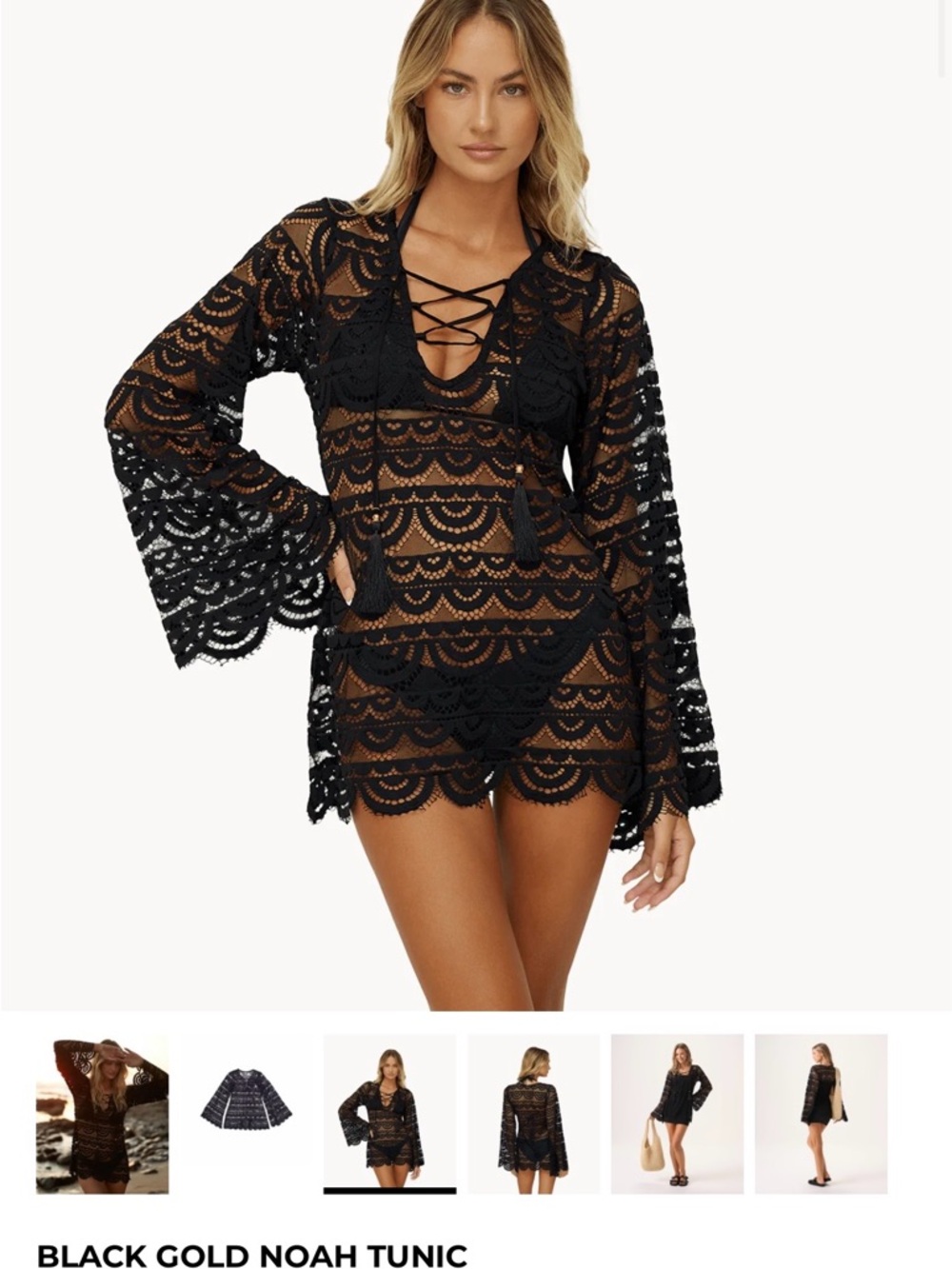 Pilyq Black Lace Noah Tunic Cover-Up